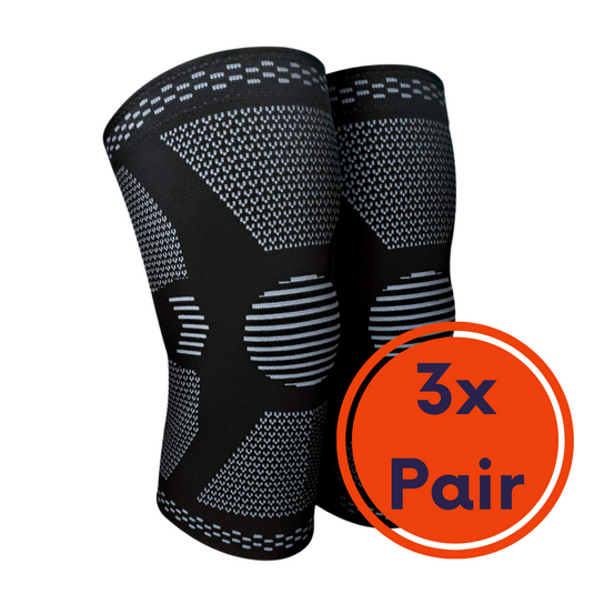 Three Pair Compression Knee Sleeves (Six Sleeves)